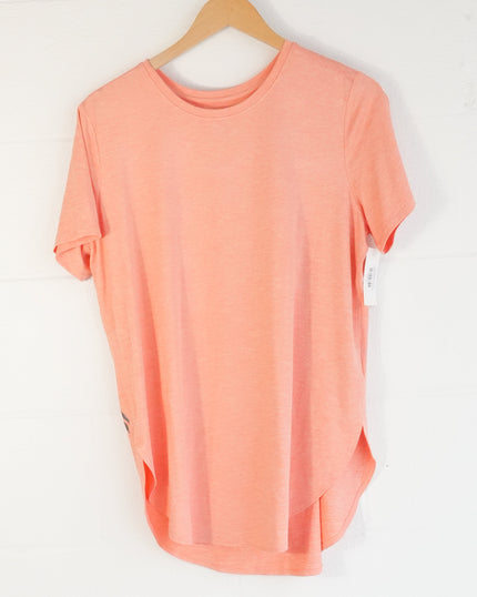 Skechers T-Shirt Women Medium Peach Short Sleeve High-Low Activewear Top