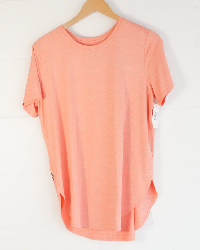 Skechers T-Shirt Women Medium Peach Short Sleeve High-Low Activewear Top