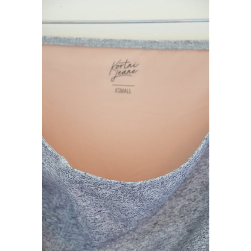 Kortni Jeane High Waisted Grey Ruffle Bikini Bottoms Size XS