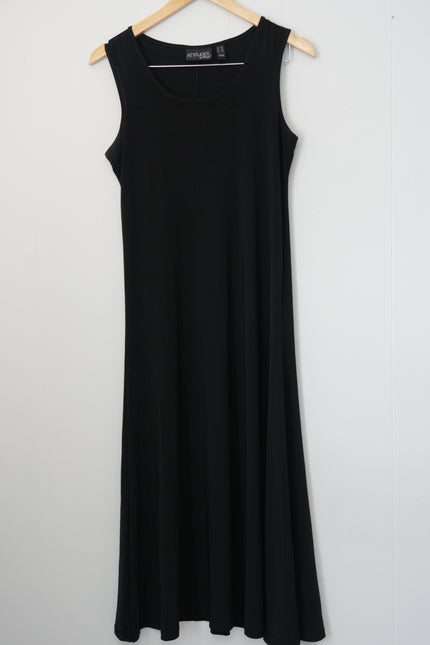 Attitudes by Renee Maxi Dress Women Extra Small Petite Black Sleeveless Stretchy