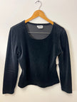 Tower black velvet long sleeve shirt medium