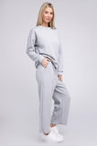 Textured Fabric Top and Pants Set