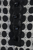 Bizz Princess Shift Mini Dress Women Medium Black White Geometric Embroidered Cotton