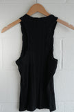 Pilcro Tank Top Women Medium Black Ribbed Knit Racerback Sleeveless Crew Neck