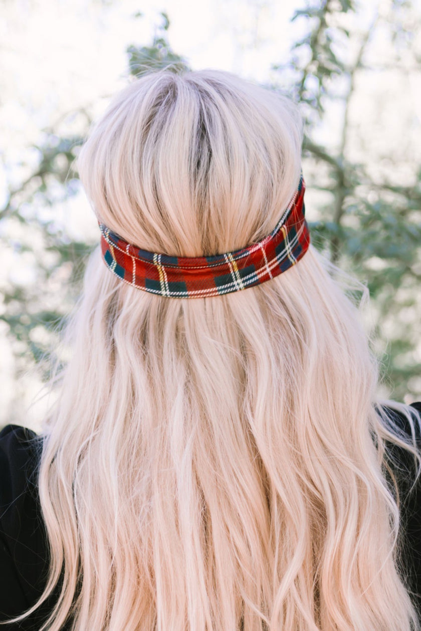 The Press Red Plaid Turban Headband