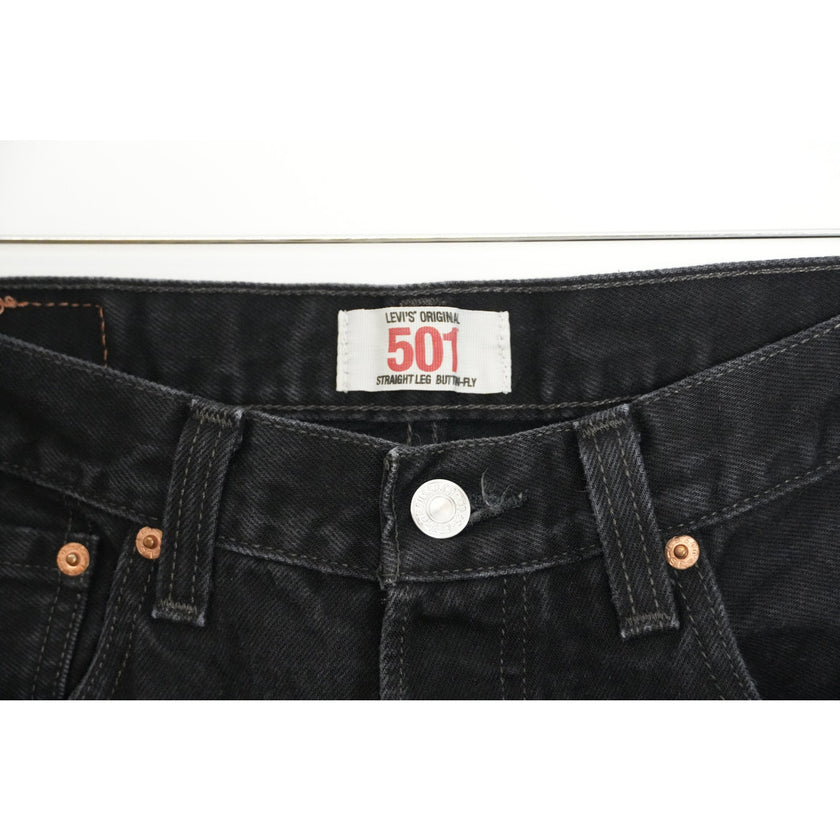 LEVI’S Original 501 Straight Leg Button Fly Black Jeans Size 33x32