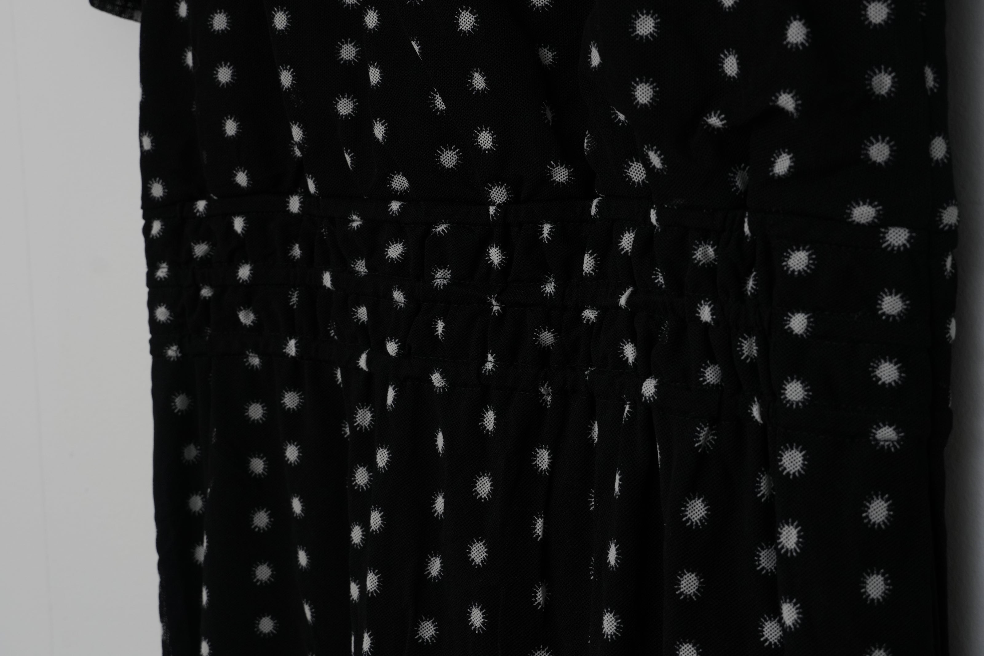 CATO Black and White Polka Dot A Line Midi Dress Size Medium