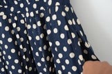 Anthropologie Comme Toi Dress Women Medium Navy Blue Polka Dot Sleeveless
