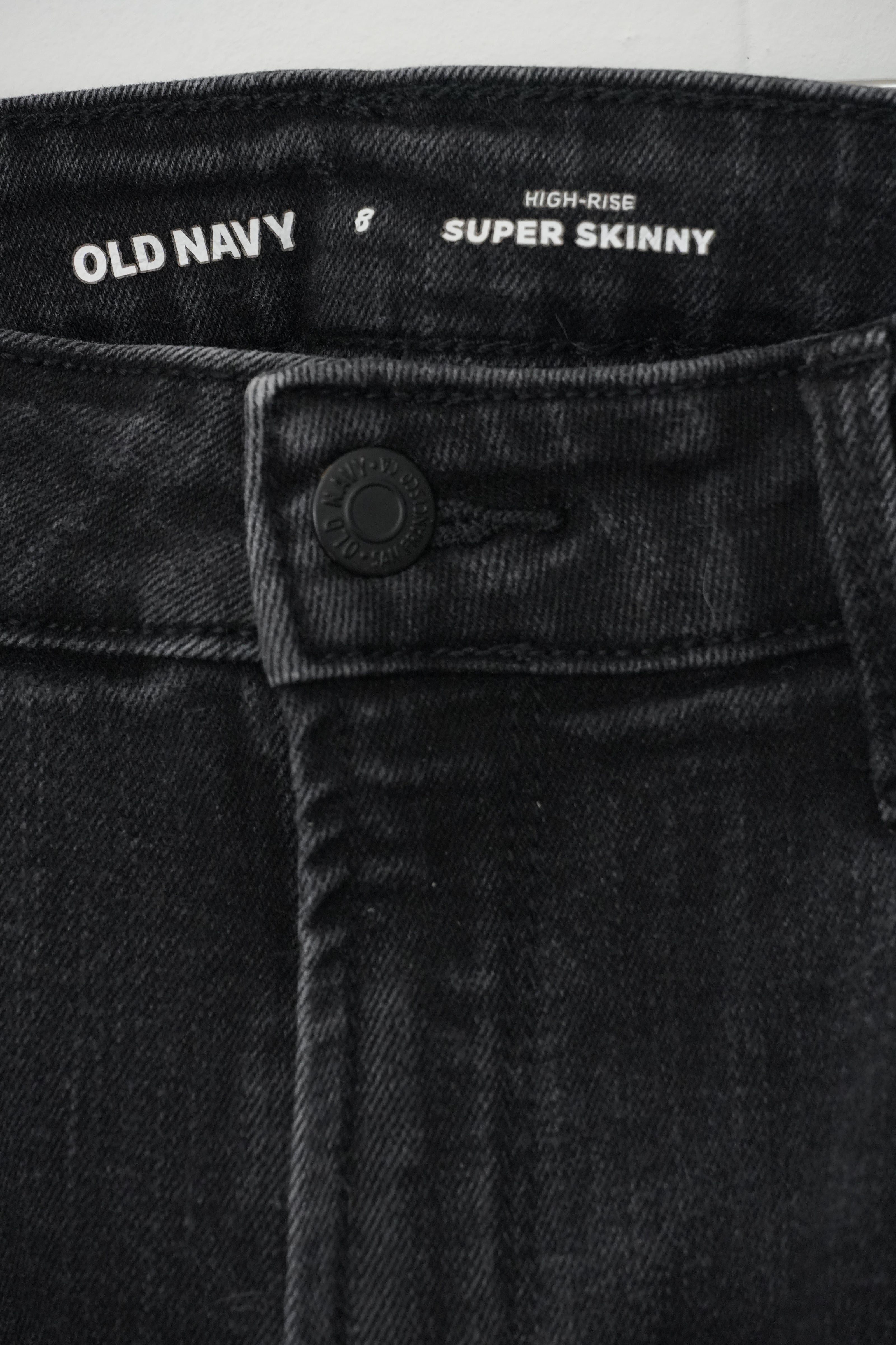 Old Navy Jeans Women Size 8 Black High Rise Super Skinny Denim Pants