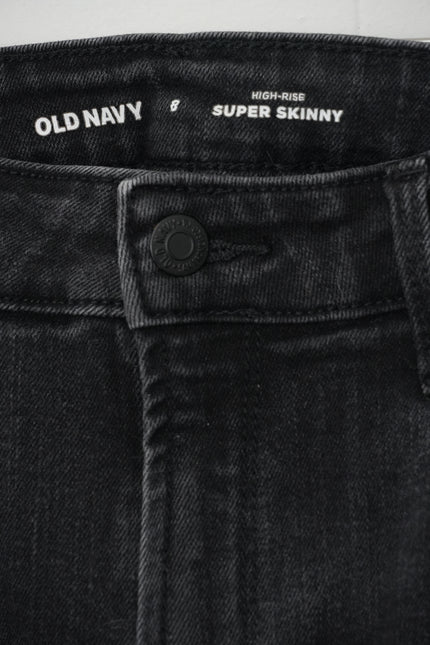 Old Navy Jeans Women Size 8 Black High Rise Super Skinny Denim Pants
