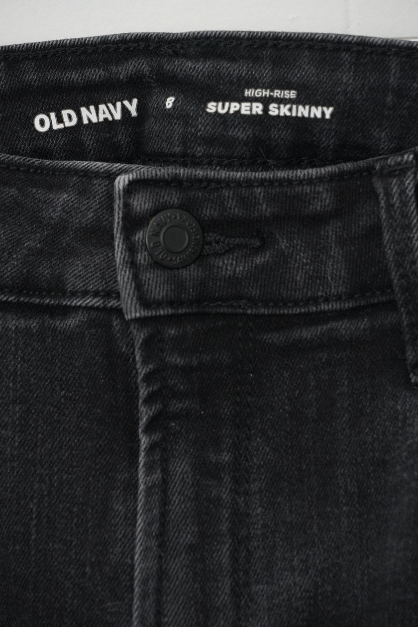 Old Navy Jeans Women Size 8 Black High Rise Super Skinny Denim Pants