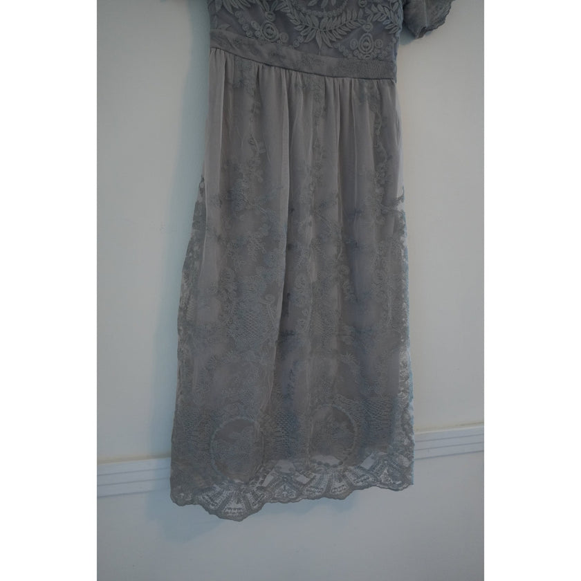 Polagram Grey 2 Tiered Dress size Small