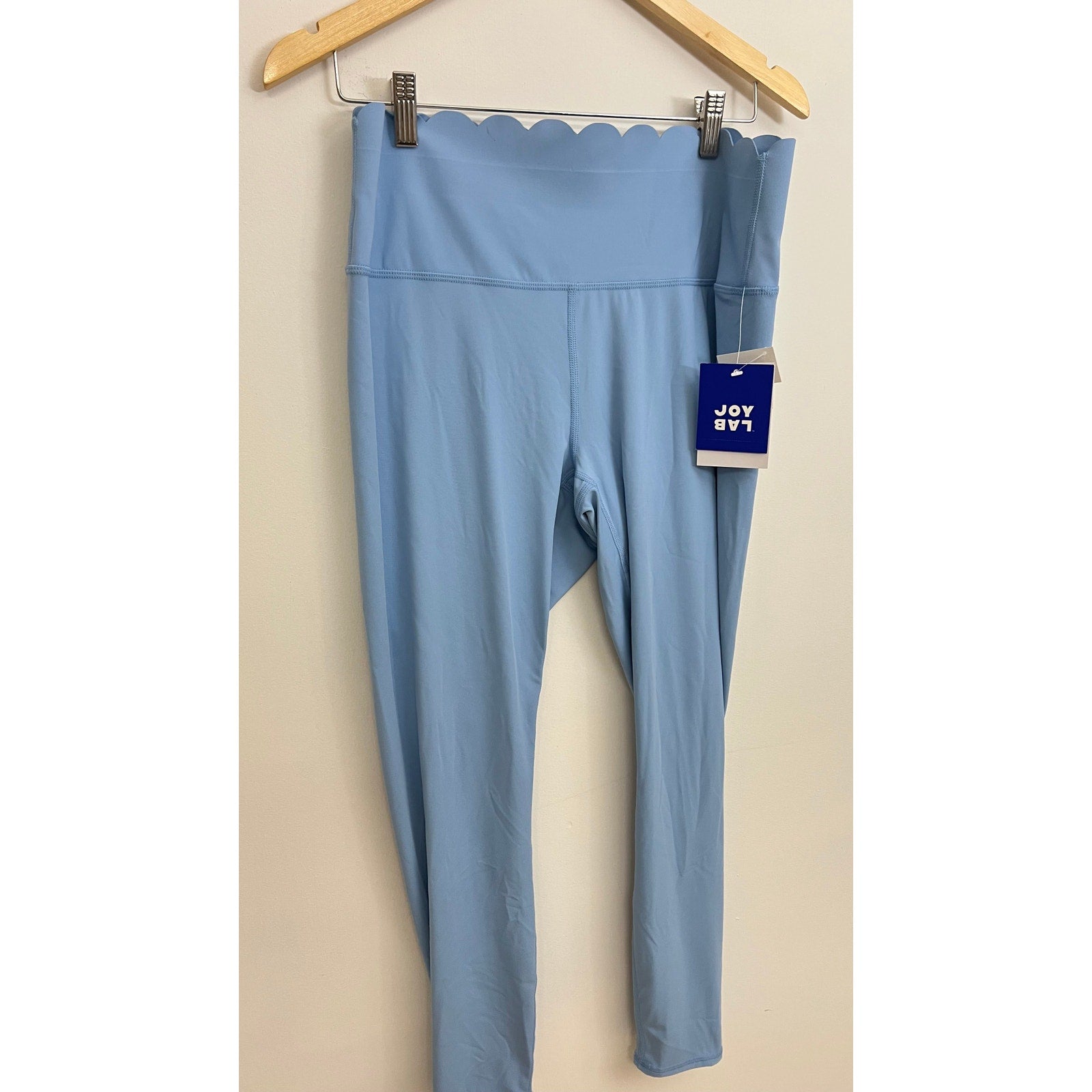 JoyLab Leggings Women Extra Large Blue Scalloped High Waist Moisture Wicking