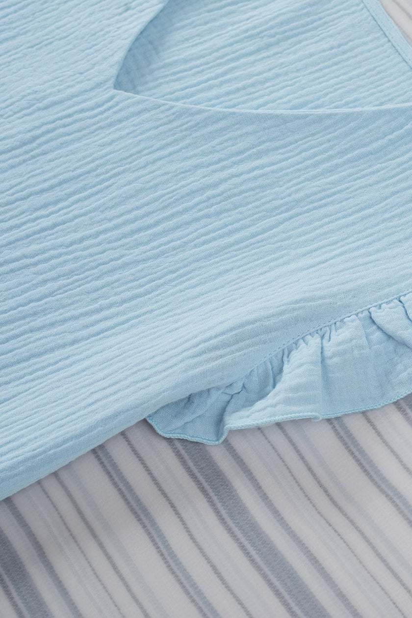 Ruffle Shoulder V-Neck Top (In-Store)