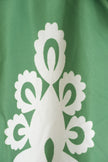 Shein Tiered Dress Women Large Green White Flutter Sleeve Damask Print Babydoll