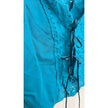 Teal Tie Front Tank Top with Eyelet Details Size Large