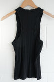 Pilcro Tank Top Women Medium Black Ribbed Knit Racerback Sleeveless Crew Neck
