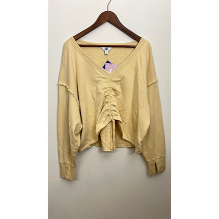 JoyLab Ivory Loose Fit Sweatshirt with Adjustable Drawstring Size XL