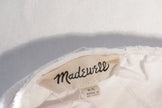 Madewell Womens XS White Cold Shoulder Tie Sleeve Blouse Square Neck Top