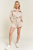 Plus Sizes Terry Zip Front Romper