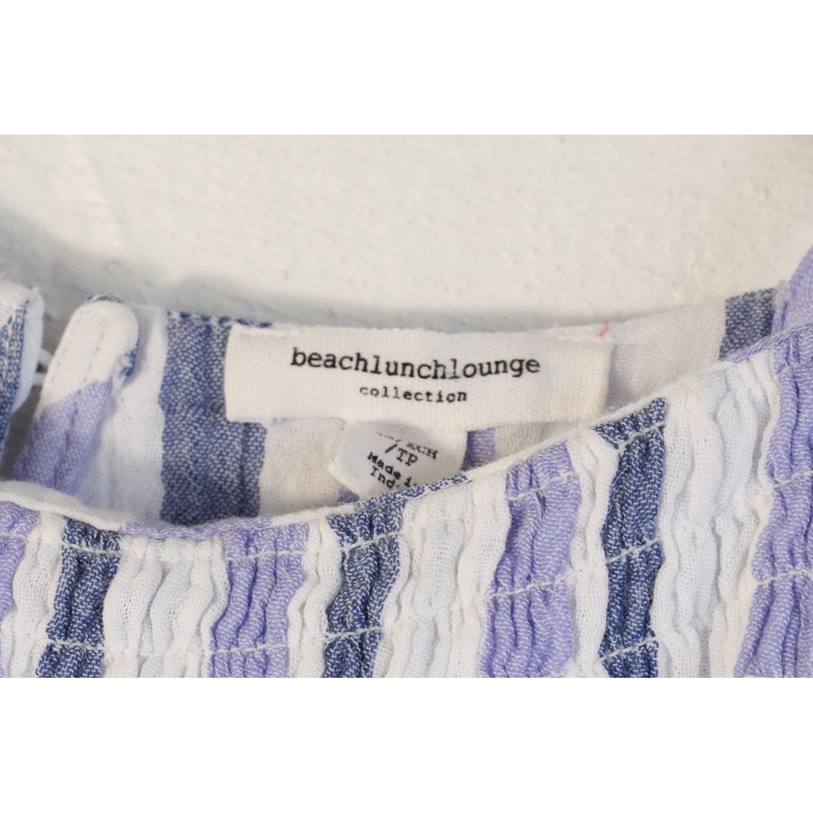 Beachlunchlounge Striped Sundress Women Extra Small Blue Lavender Ruffle Hem