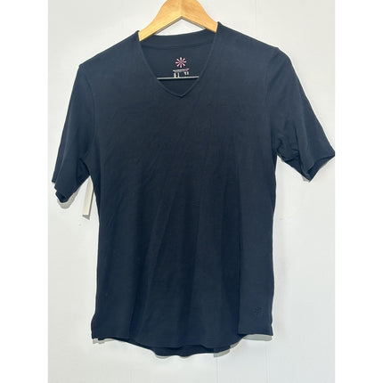 Isaac Mizrahi Live Shirt Womens Small Black V Neck Short Sleeve Tee Top
