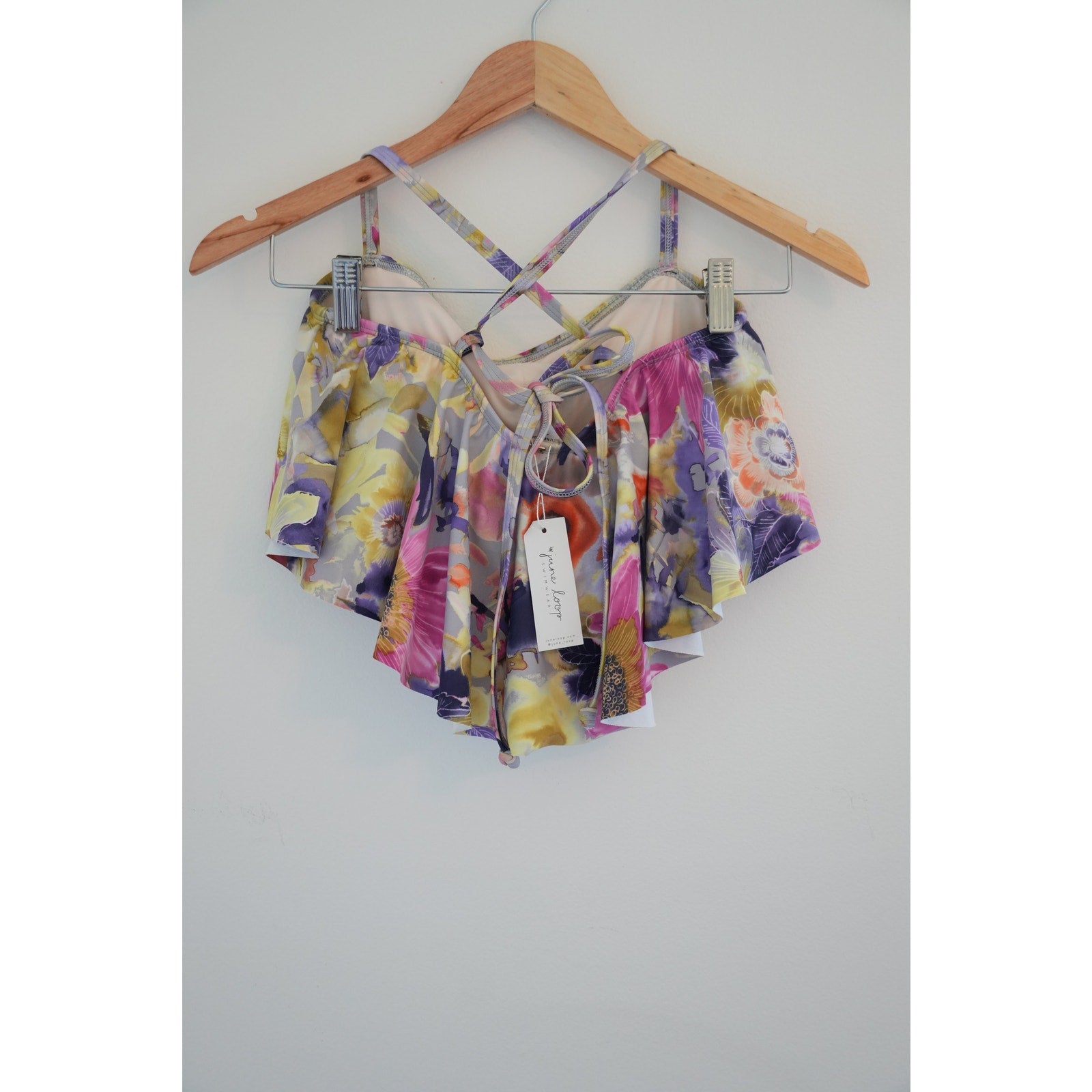 June Loop Floral Bikini Top Size Medium
