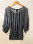 Ashro black ruffle long sleeve size 8