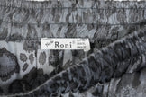 New Roni Wide Leg Pants Women Extra Large Gray Leopard Print Metallic Elastic