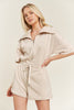 Plus Sizes Terry Zip Front Romper