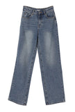 High-Waisted Relaxed Straight Denim Jeans