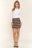 Brushed Plaid Mini Skirt