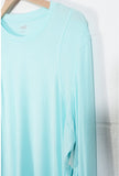 Avia Long Sleeve Top Women Extra Large Aqua Blue Ribbed Thumbhole Athletic Shirt