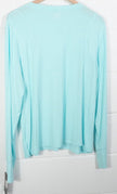 Avia Long Sleeve Top Women Extra Large Aqua Blue Ribbed Thumbhole Athletic Shirt