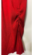 Say What? Red Ribbed Knit V-Neck Bodycon Midi Dress - Size 2XL