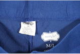 Mud Pie Leggings Women Medium/Large Blue Solid Gold Ankle Logo Stretch