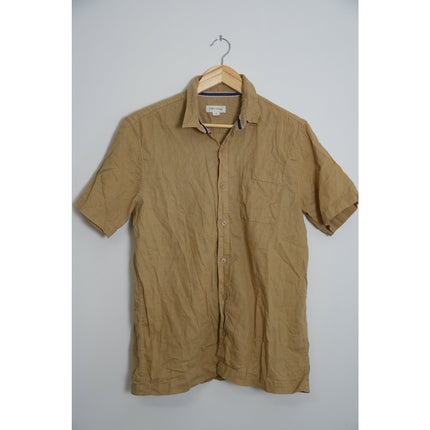 Sun and Stone Men’s Tan Linen Button Up Size medium