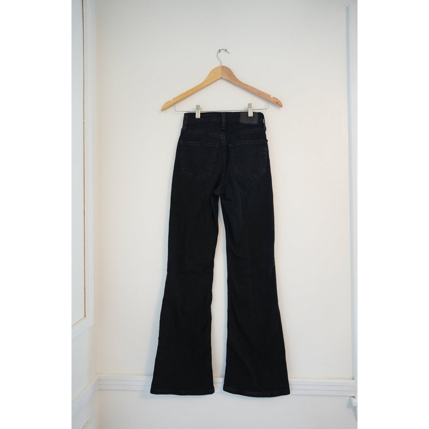 Aeropostale High Rise Flare Black Denim Jeans Size 000