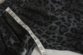 New Roni Wide Leg Pants Women Extra Large Gray Leopard Print Metallic Elastic
