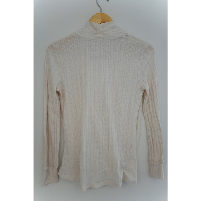 Maeve by Anthropologie Ivory Surplice Sweater Size Small