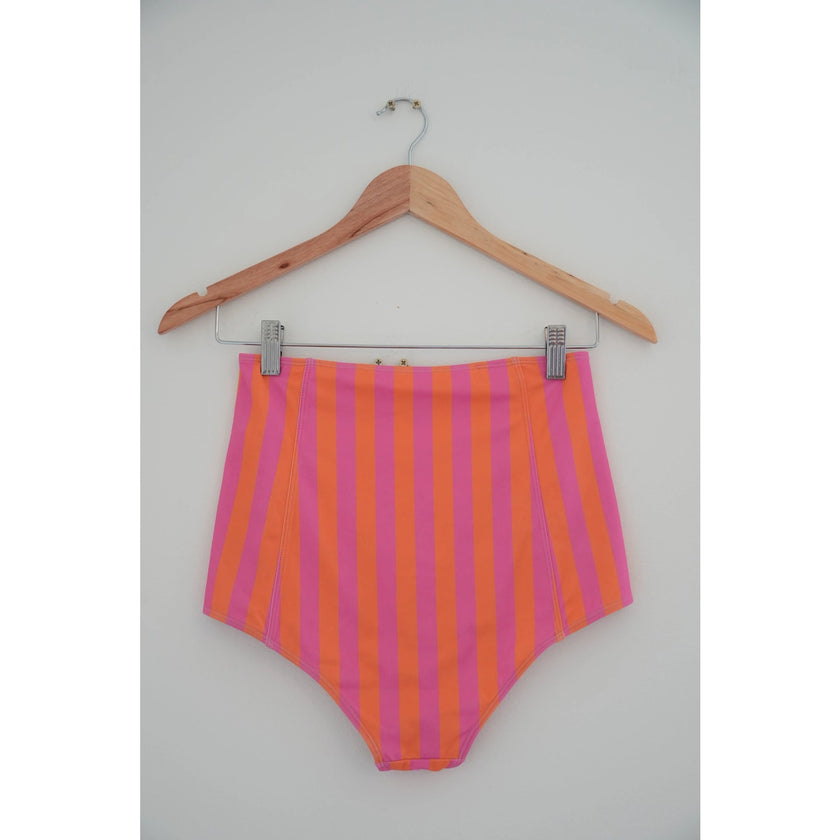 Kortni Jeane High Waisted Stripped Bikini Bottoms size small