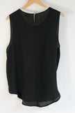 Who What Wear Womens Sleeveless Layered Blouse Black White Medium Keyhole Back