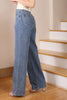 High-Waisted Relaxed Straight Denim Jeans