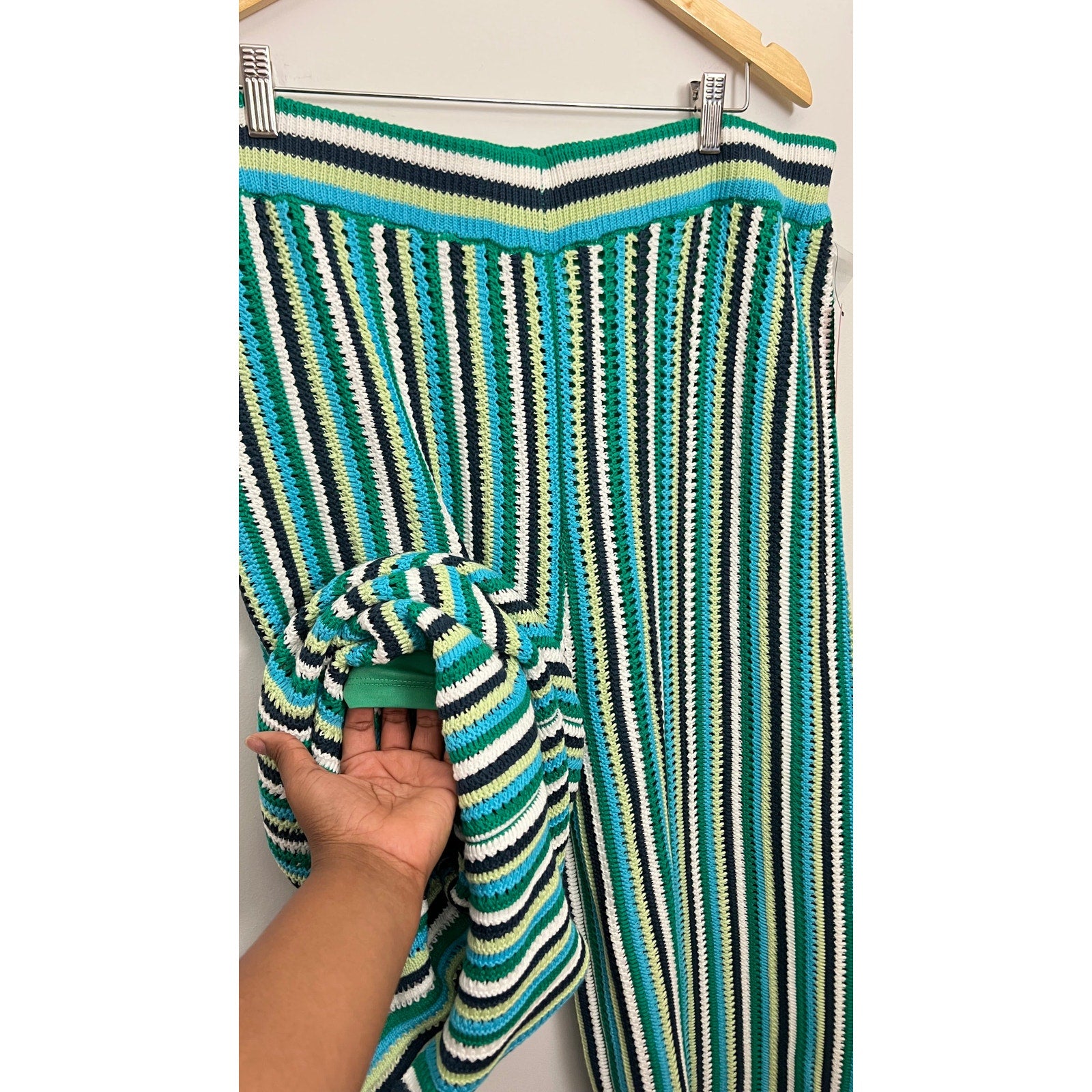 Intempo Green Crochet Pants Size XL