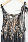 Romper Pants Jumper Women Medium Black Silk Blend Paisley Print Pocket