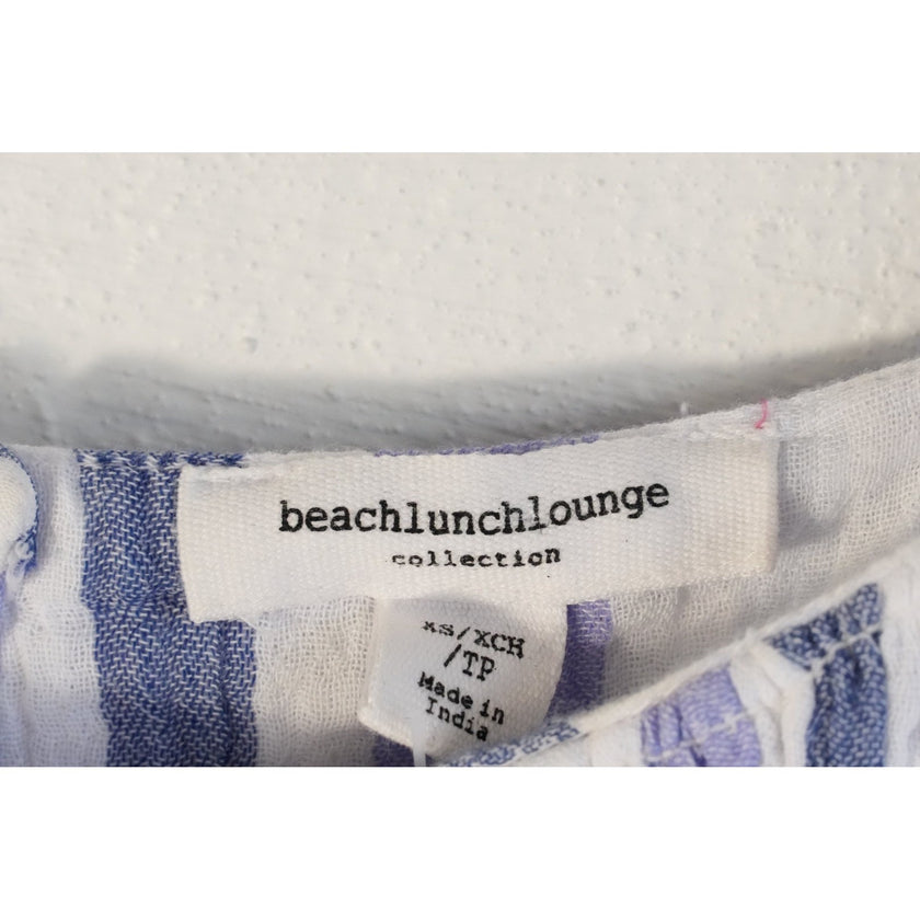 Beachlunchlounge Striped Sundress Women Extra Small Blue Lavender Ruffle Hem