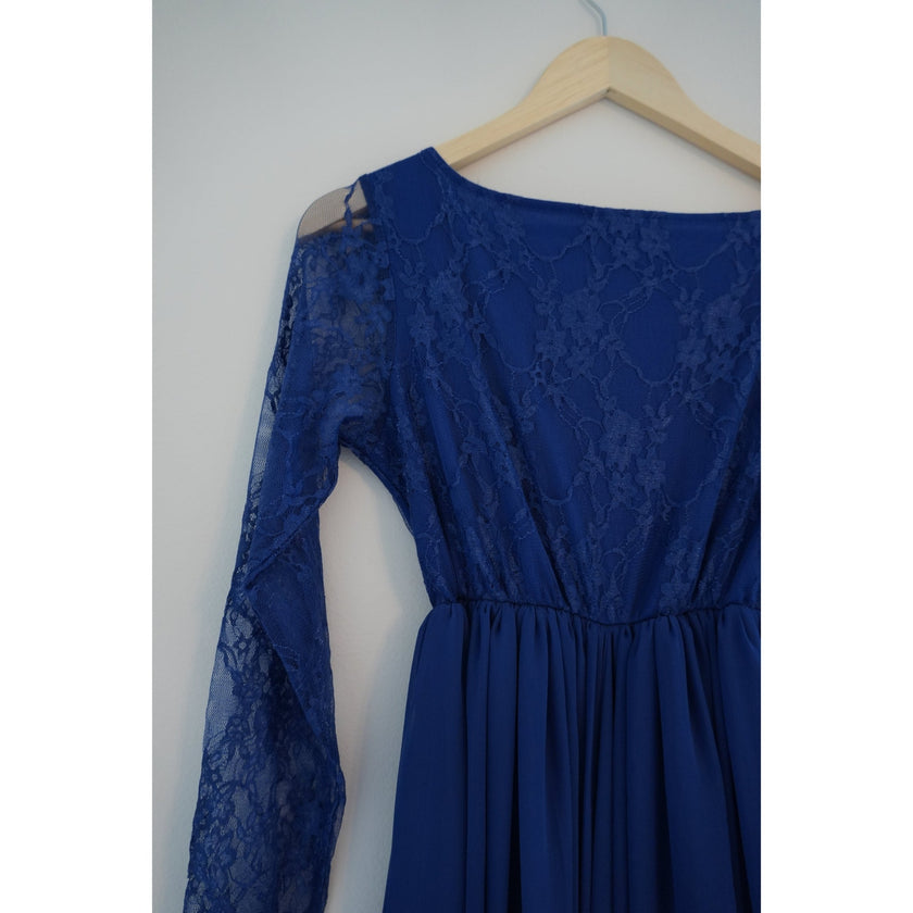 Long Sleeve Blue Formal Dress Size Medium