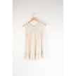 Anthropologie Lace Ruffle Hem Tank Top Women Medium Cream Boho Sleeveless