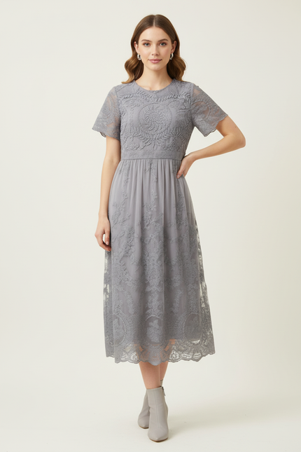 Grey Tiered Dress - Consistent Background