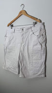 Ashley Stewart White Distressed Denim Bermuda Shorts Size 20